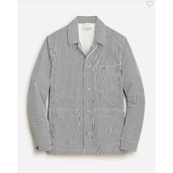 J. Crew Other - J.Crew X Wallace & Barnes Mens Duck Canvas Chore Jacket Stripe Size M BP631